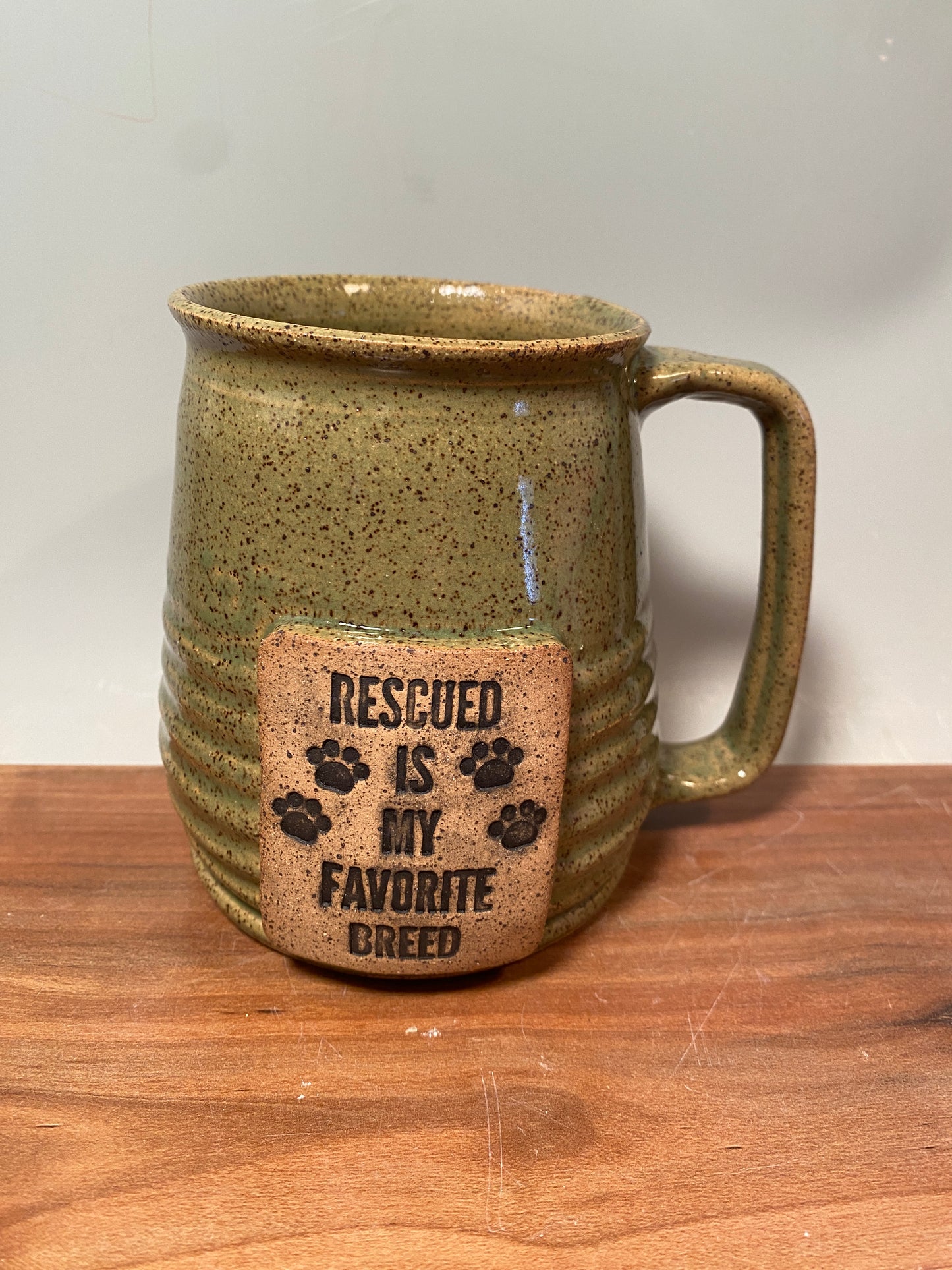 Rescued is my Favorite Breed Custom coffee mug