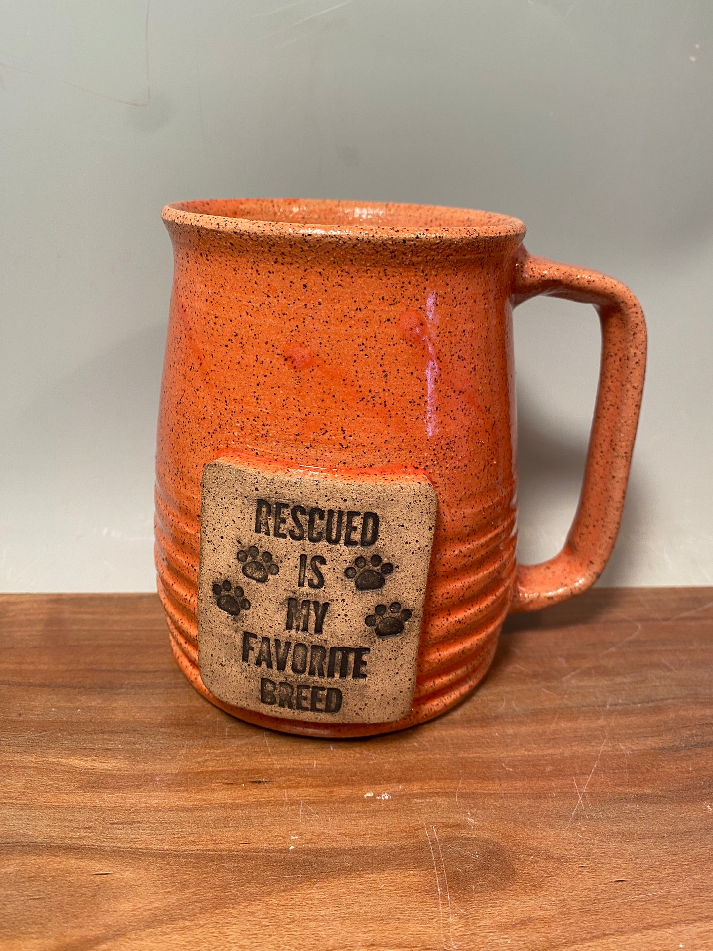 Rescued is my Favorite Breed Custom coffee mug