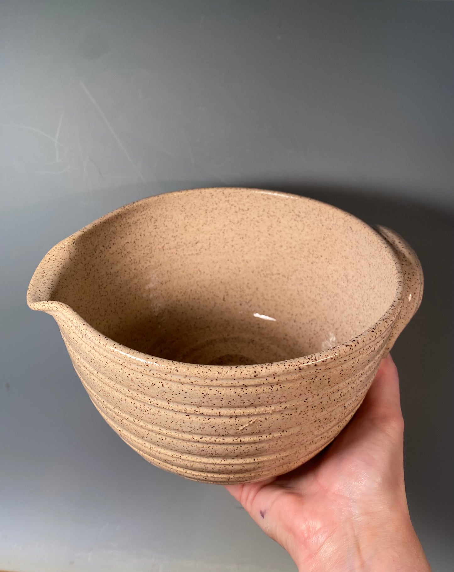 Batter Mixing Bowl With Spout and Handle