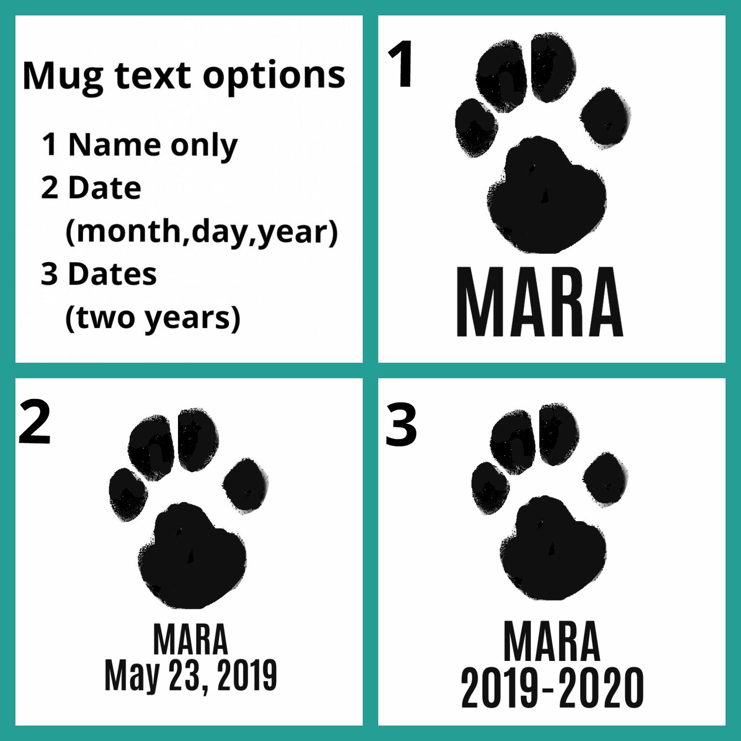 Your Pet’s Custom paw print mug