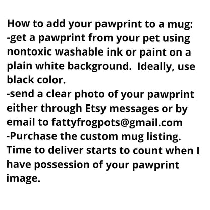 Your Pet’s Custom paw print mug